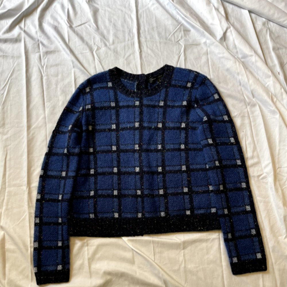 Marc Jacobs Blue Plaid Sweater XS